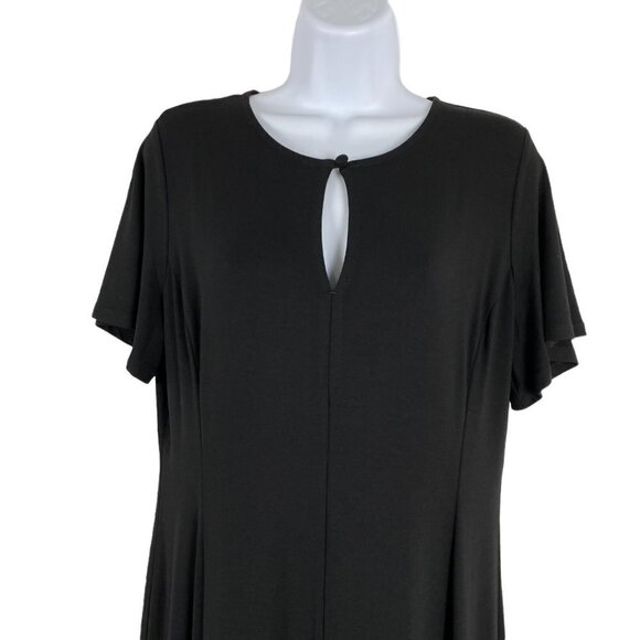 J. Jill Wearever Collection Dress Keyhole Black Short‎ Sleeve NWT Women's Small - Picture 3 of 7